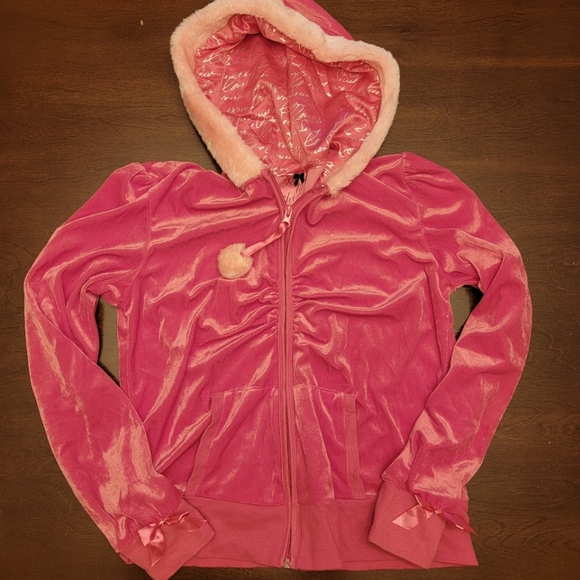 Victoria's Secret Tops - Santa Baby Victoria's Secret Rare Vintage VHTF Pink Zip Hoodie, Size Large